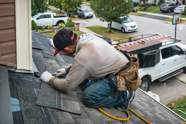 Professional Storm Damage Roof Repair technician working in Colmar, PA